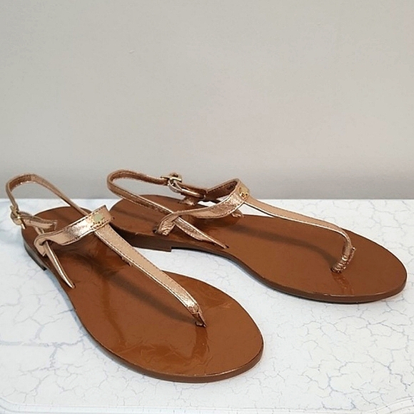 Kate Spade Citrine Rose Gold Thong Sandals, Size 6 ~ EUC - Picture 2 of 12
